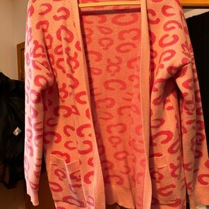Pink Lily Pink Animal Print Cardigan